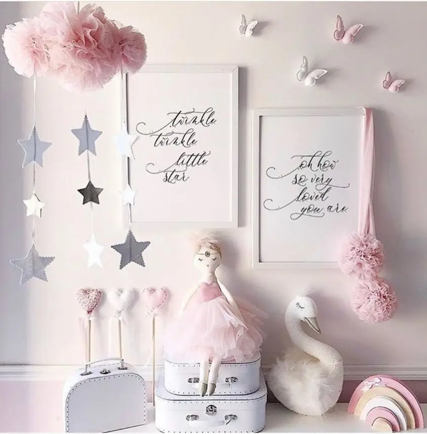 

Kids Decor Wall Hanging Ornament Decoration Children Room Gauze Cloud Star Mosquito Net Hanging Decoration