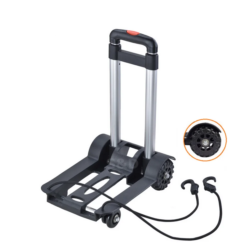 
Mini aluminum collapsible telescopic folding portable lightweight compact shopping retractable luggage hand trolley cart truck 