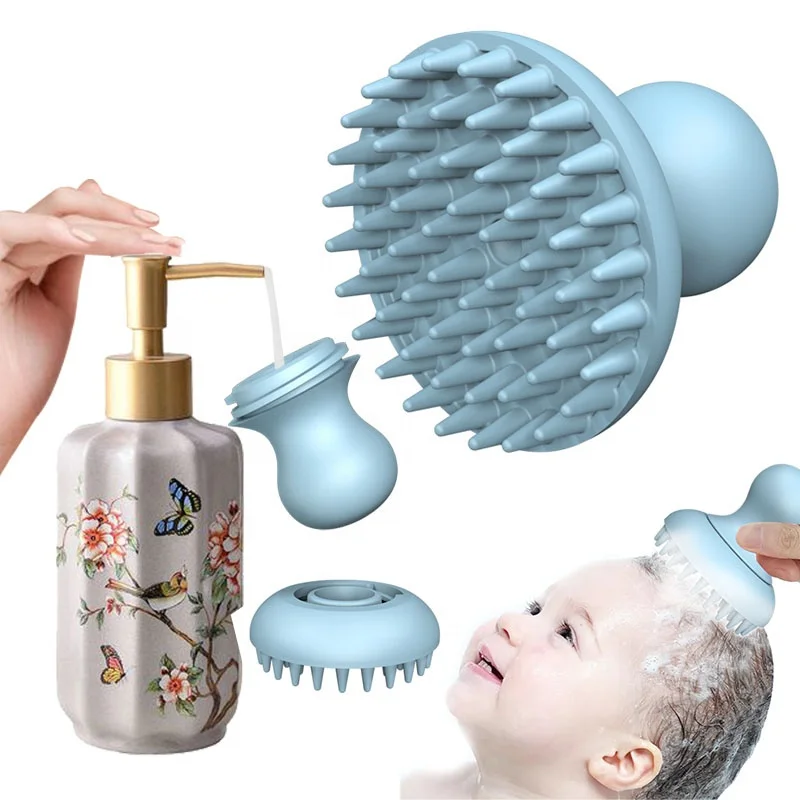 

Wholesale Baby Hair Brush Silicone Waterproof Reusable Soft Silicone Baby Brush and comb for cleaning baby hair