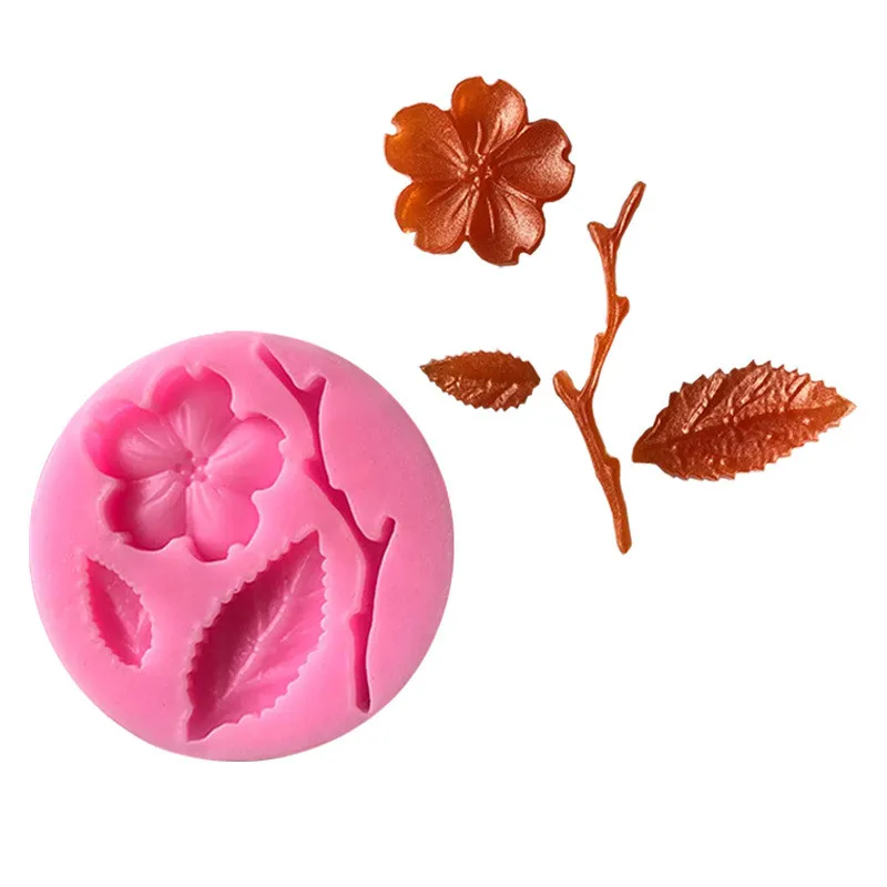 

XGY-49 Delicate Plum Blossom Branches and Leaves Shaped Big Silicone Molds for DIY Polymer Clay Artificial Tool Moulds Stocked