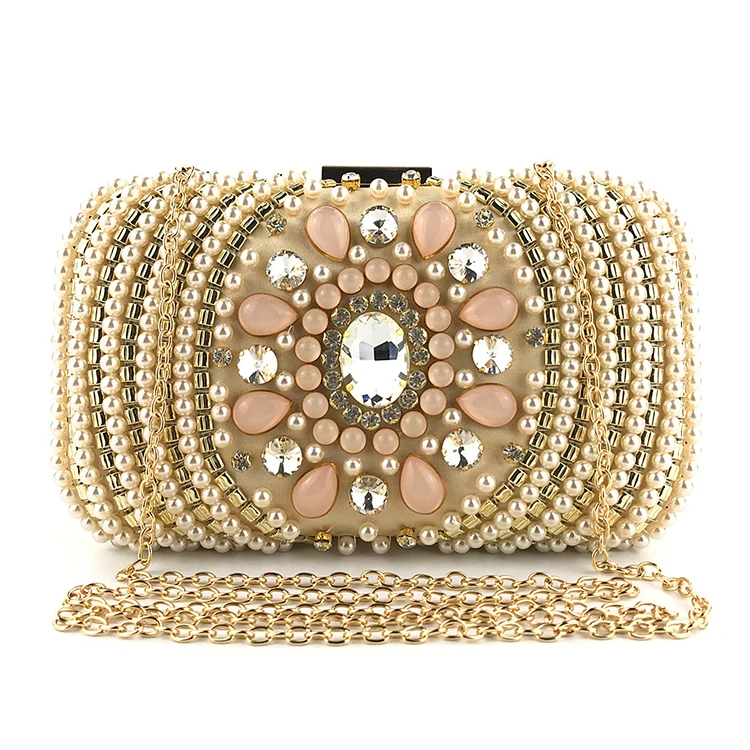

hot sale pearl diamond decor custom clutch purses and evening bags for women ladies