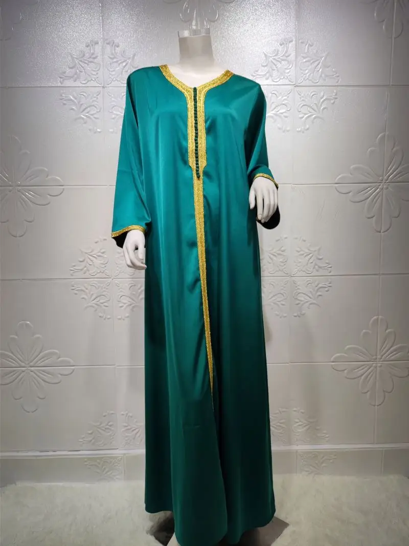 

2021 Islamic Muslim Women abaya embroidered Middle east Islamic Clothing
