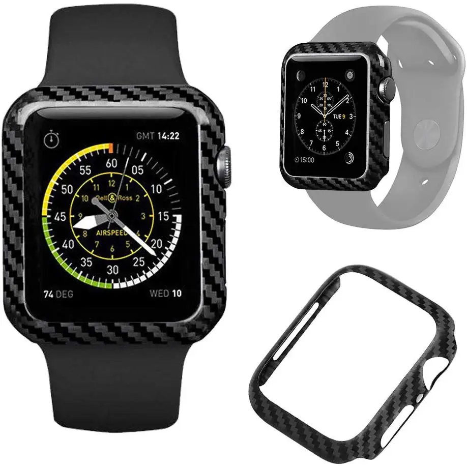

Carbon Fiber Watch Case for Apple Watch Series 5/Series 44mm,Durable Shockproof iWatch case High-Gloss/Twill Weave Finish (44mm), Black