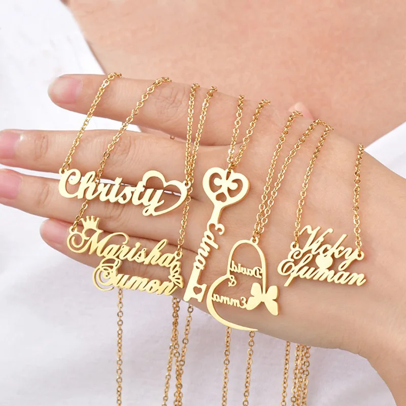 

wholesale custom stainless steel letter name necklace for women, Picture