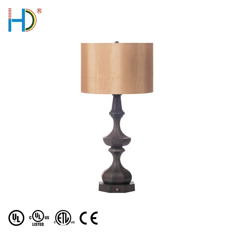 Designer American Modern Limed Oak Wood Finish For Office Table Lamp