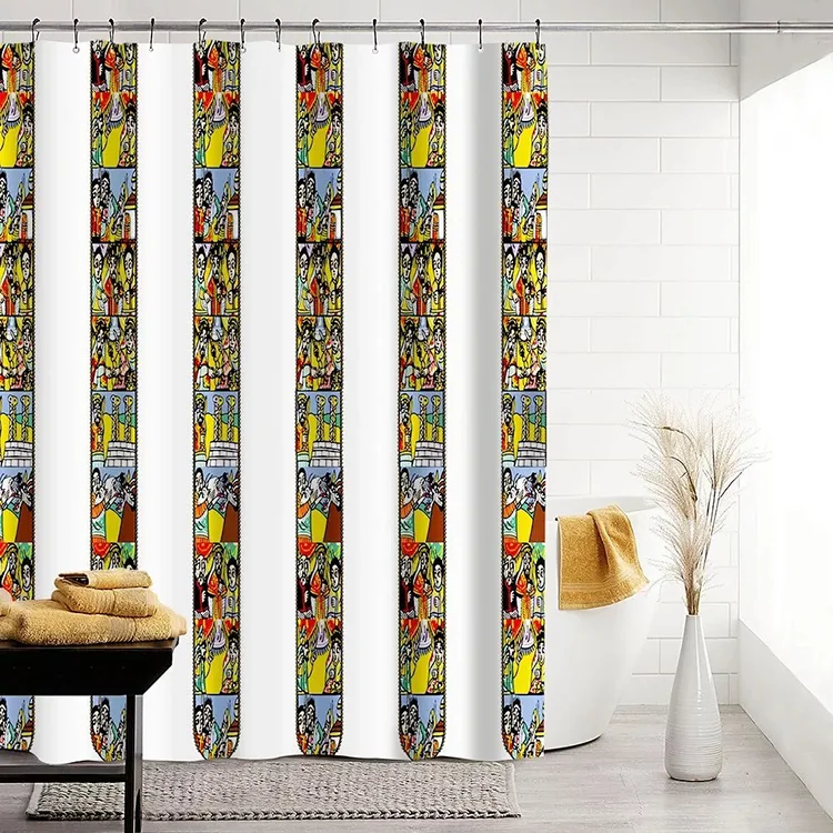 

Hot Sale Cortina De La Ducha 180x180 Ethiopia Traditional Saba Telet Shower Curtain with Ethiopian