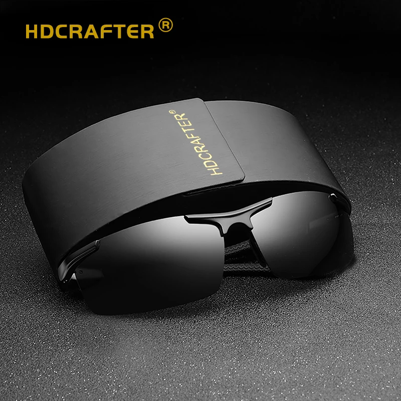 

HDCRAFTER Polarized Al-Mg Night Vision Sunglasses Men Night Driving Glasses Driver Mirror high quality uv400 OEM wholesaler 2021