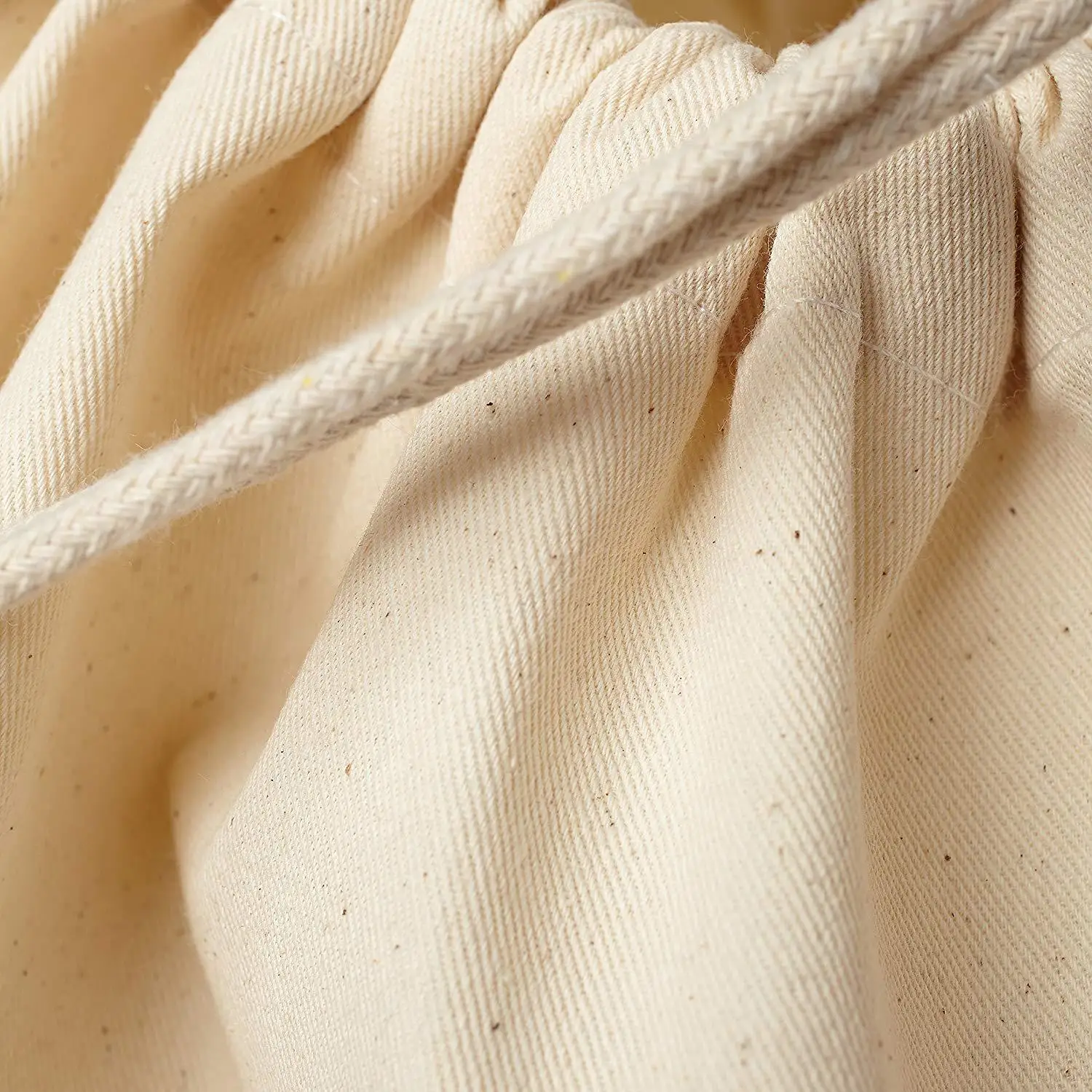 定制可重复使用的生态棉帆布可折叠洗涤衣服存储抽绳洗衣袋