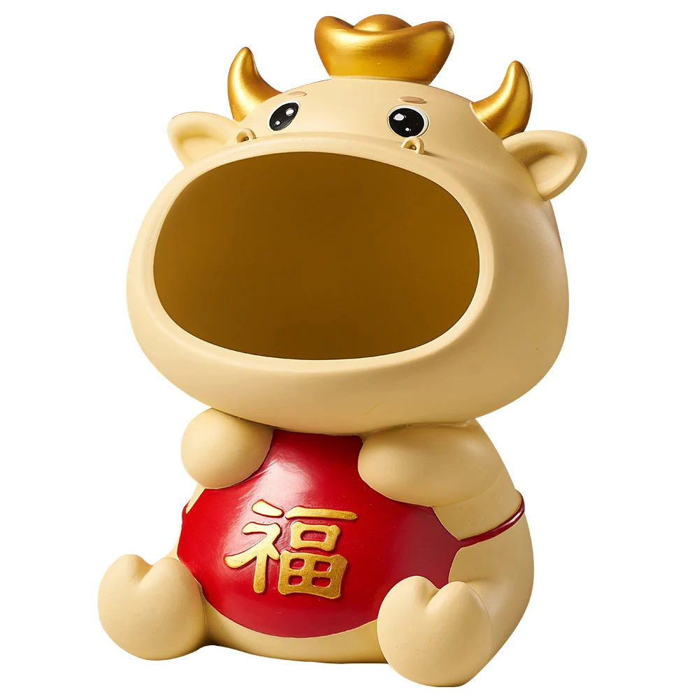 

Resin Cattle Storage Tank Animal Model Storage Box Organizer Modern Home Decor Living Room Office Desktop Storage Decor Gifts