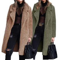 

Couple Elegant Thick Faux Fur Teddy Coat Women 2019 Winter Warm Soft Lambswool Fur X-Long Jacket Plush Overcoat Casual Outerwear
