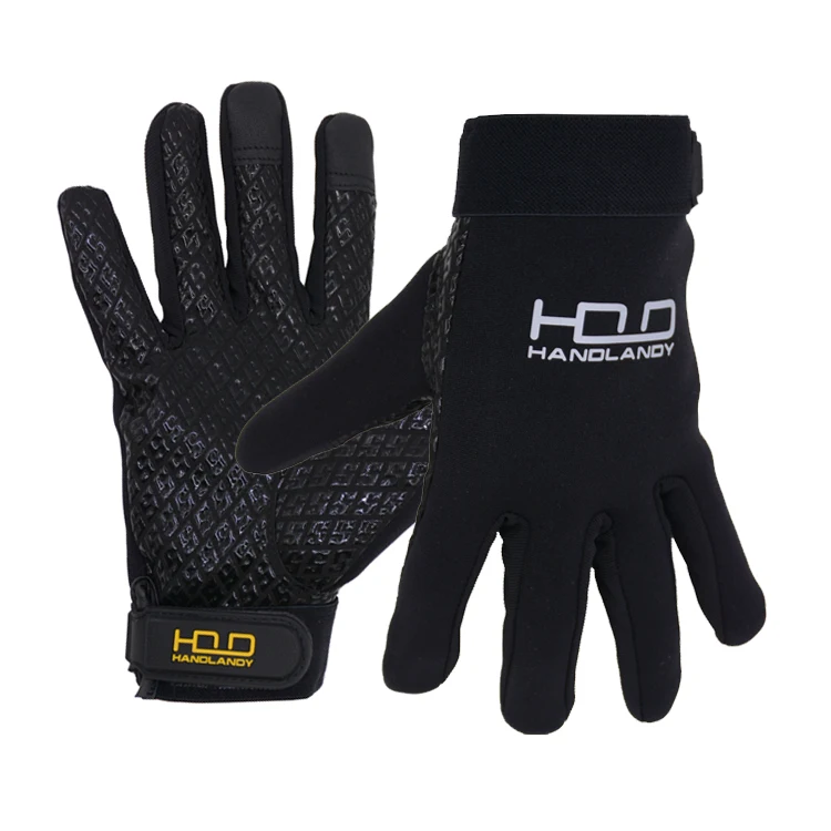 

HDD professional custom windproof gloves full finger warm touch screen gloves winter sport gym gloves, Black