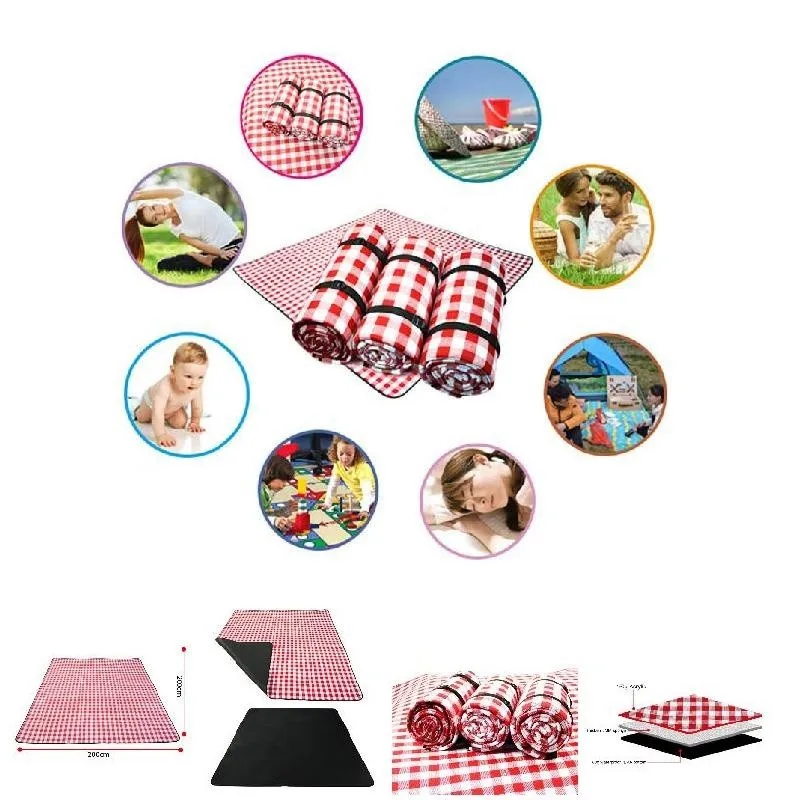 

Outdoor Camping Mat Moisture Proof Blanket Travel Hiking Sleeping Pad, As picture