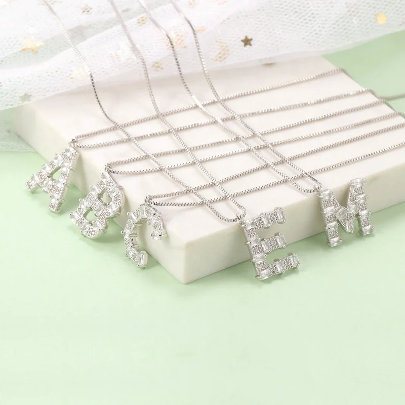 

silver jewelry 925 sterling initial letter pendant necklace