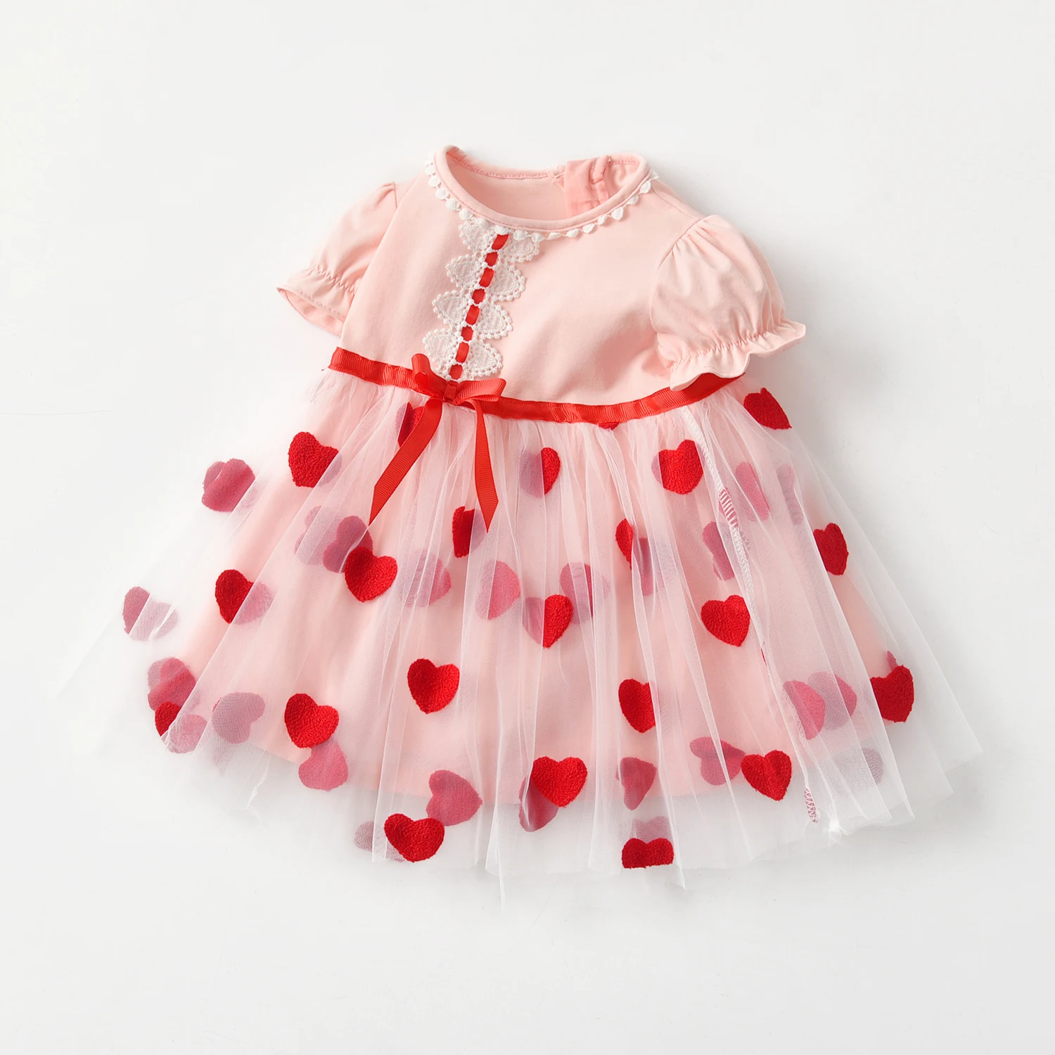 wholesale better prices Korean style Princess baby girl casual dress, Pink