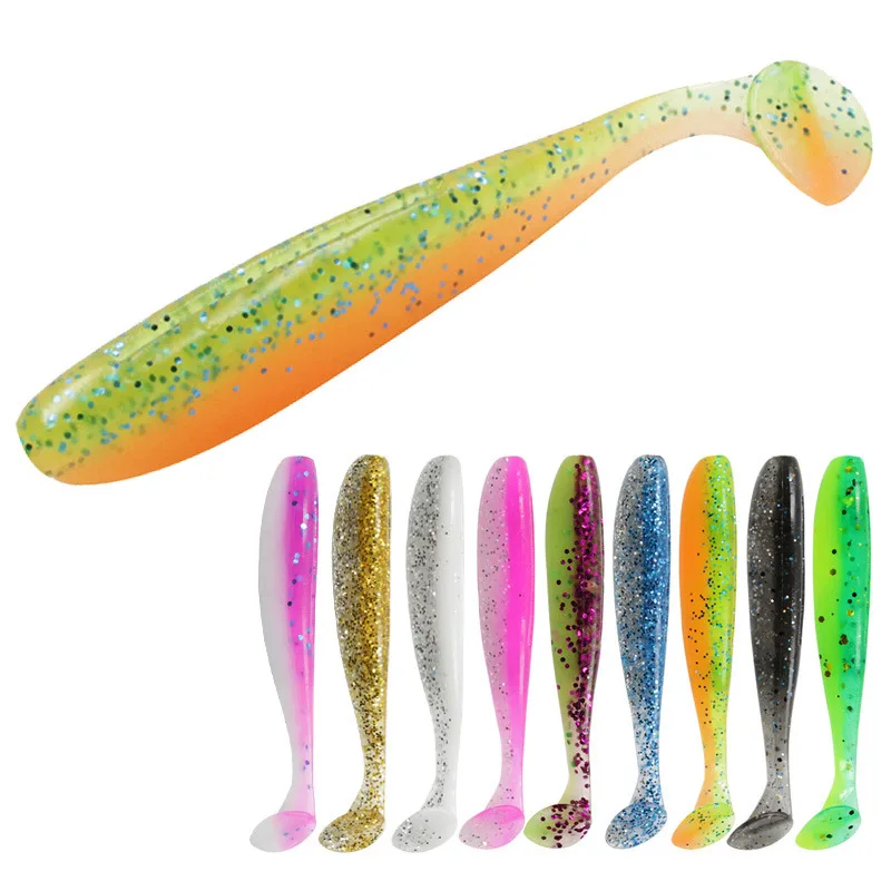 

Factory wholesale Soft Fishing lure 65mm 1.7g T-Tail fish fishing lures colorful Worm Soft Fishing lure