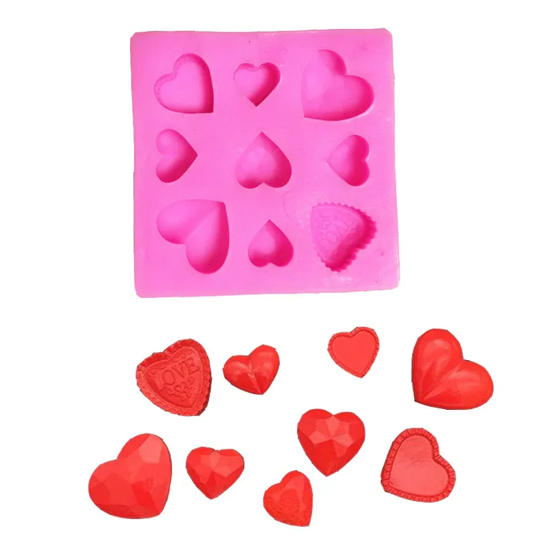 

Wholesale silicone red small love heart mold decoration tool cookie candy mold, Pink