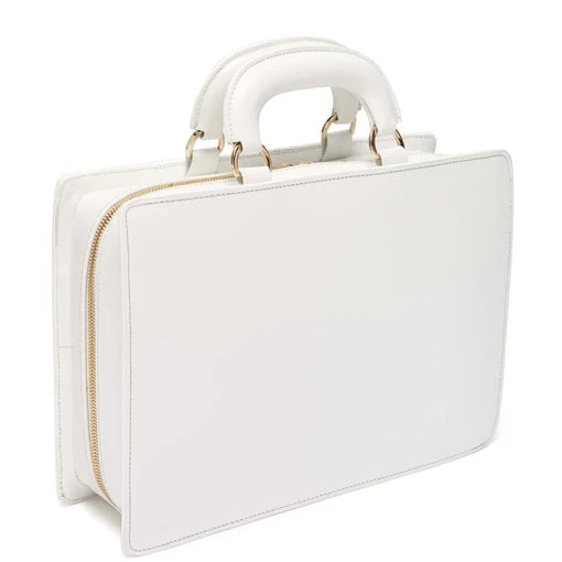 

Luluandlucy Women's Briefcase Style Leather Bag, Black,white,brown