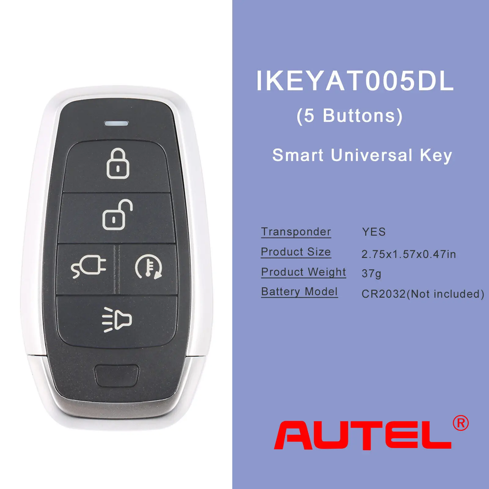 

AUTEL MAXIIM IKEY Standard Style IKEYAT005DL 5 Buttons Independent Smart Key Autel Ikey