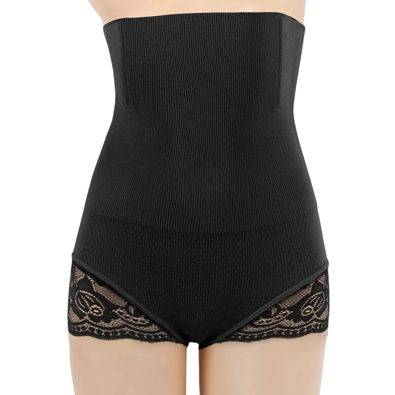 

Lace Breathability comfort Seamless Belly Slim Waist Panties Shapewear Underwear High Waist Brief Shapewear for Women, Black white beige