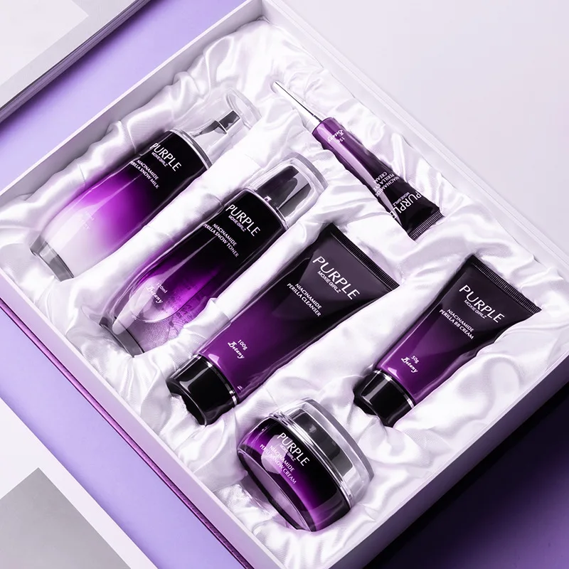 

PURPLE Moisturizing skincare set New skin care set glow skincare Cosmetic set MOQ 1