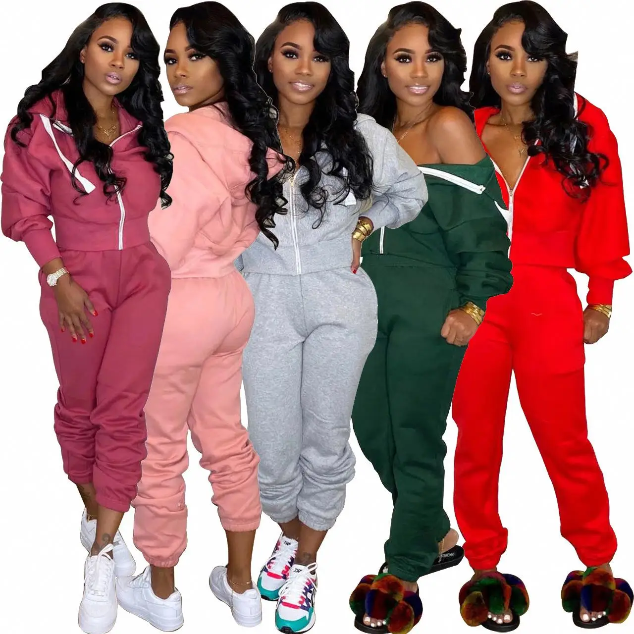 

2021 Promotional Fall Jogging Sweat Suits Set Women Sweatsuit Joggers Tracksuit For Women Clothing Winter Clothes For Women