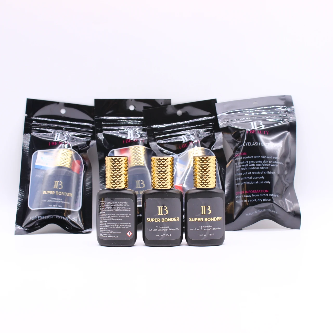 

15 ml Super Bonder for Eyelash IB Adhesive Wholesale Korea Fast Drying Long Lasting Eyelash Glue False Eyelash Extension Glue