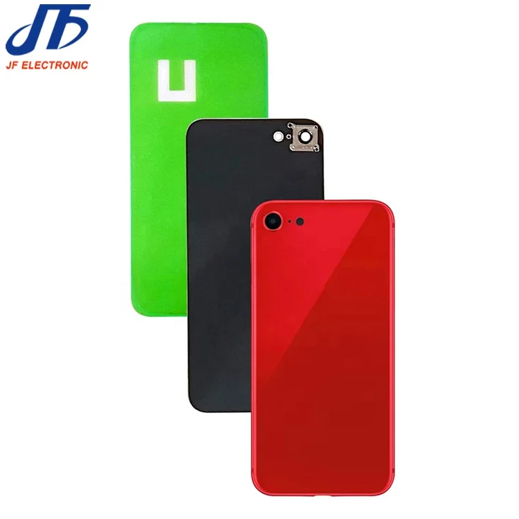

High quality spare parts battery door back glass cover with camera lens for iphone 8 8g rear panel, Black red gold silver