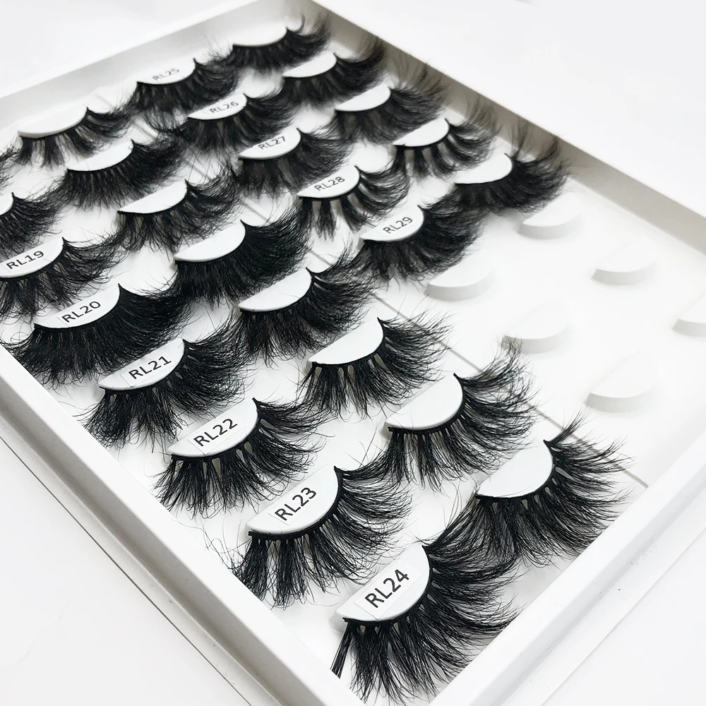 

LASHAP 3d mink 25mm eyelashes vendor custom private label acrylic lash box 23mm cluster lashes