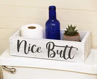 

Nice Butt Bathroom Decor Box - Toilet Paper Holder - Farmhouse White Rustic!