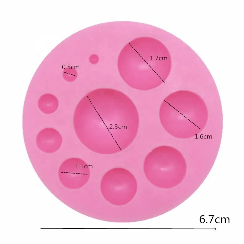 

Jewellery Silicone Fondant Mould Big And Small Bead Sphere Round Mold For Biscuits Chocolates Sugarcraft Cake Decorating Tools, As shown