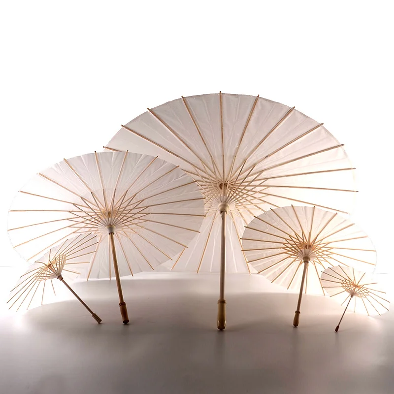 

2023 Paper Brida Wedding Umbrella White Parasols Handmade Plain Chinese Mini Craft Umbrella For Hanging Ornaments