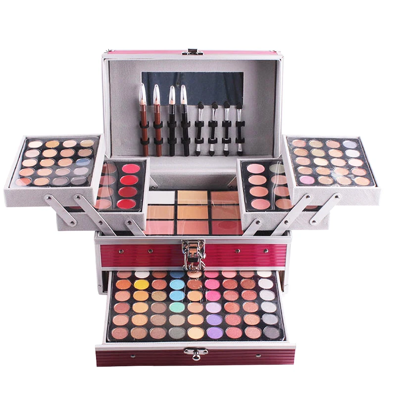 

Wholesale MISS ROSE professional 133 colors box cheap Eye shadow Palette Makeup sets, Pink silver