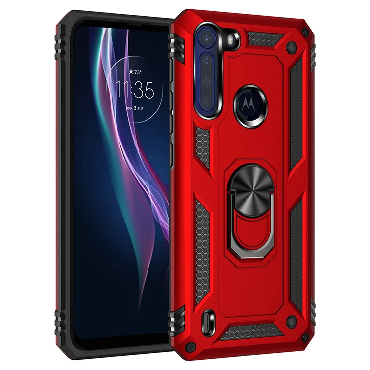 

Heavy Duty Magnetic Ring Phone Case For Motorola One Fusion Plus Hyper Macro One 5G Ace Action VisIon