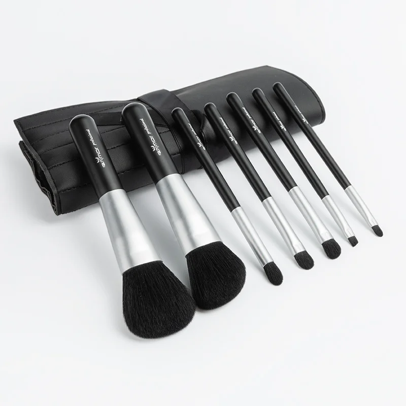 

7PCS Professional Foundation Eyeshadow Make Up Set Portable Black Cosmetic Bag Makeup Brush