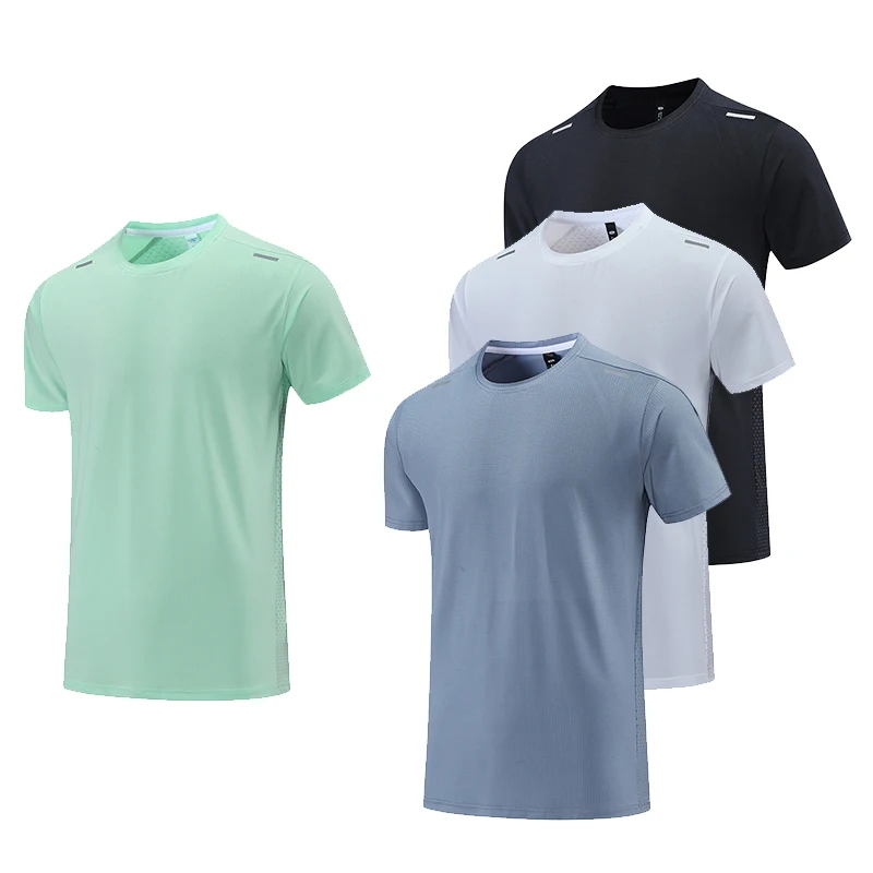 

Mens Summer reflective Quick dry workout T-shirt running casual shirts