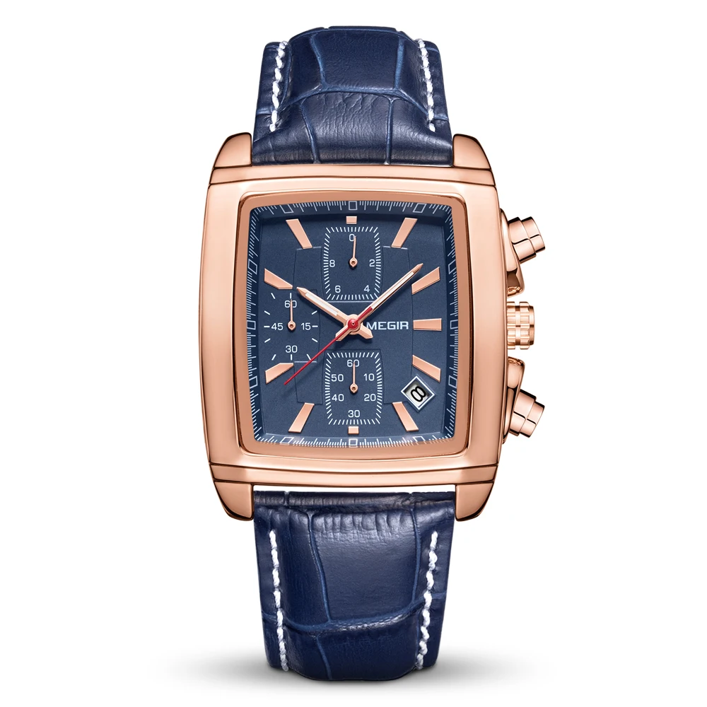 

Top Brand Luxury MEGIR Men Military Sport Luminous Wristwatch Chronograph Leather Quartz Watch