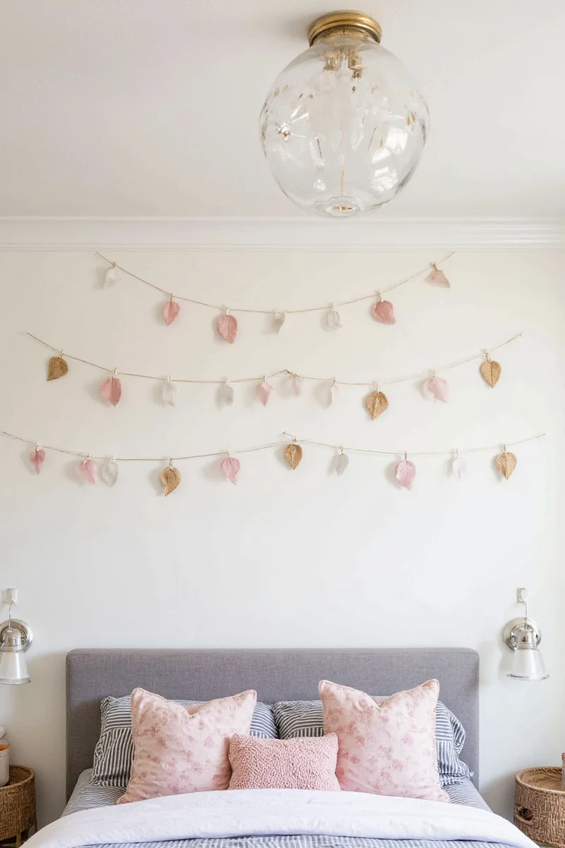 Custom LED lights above bed