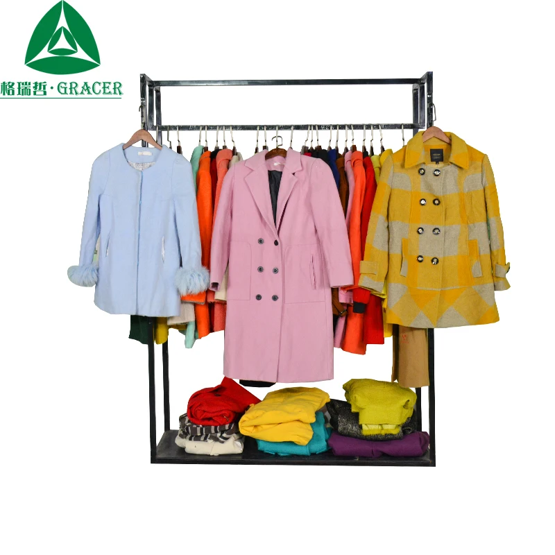 

Branded Used Clothes in Korea Worsted Coat Second Hand Clothes Bale, Bright color used clothing