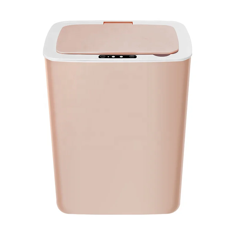 

Automatic Touchless Trash Cans Infrared Motion Sensor Garbage Bin With Lid for Kitchen Bathroom Office Bedroom, White, blue, pink