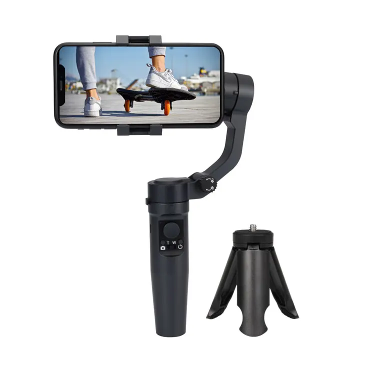 

FY3 vlog handheld stabiliser 3 axis mini foldable pocket gimbal stabilizer with app face recognition object tracking zoom, Black color