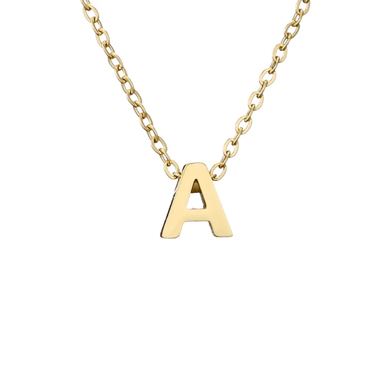 

NAPOLN Trade Insurance High-end 316L Stainless Steel Alphabet Necklace, 3 colors