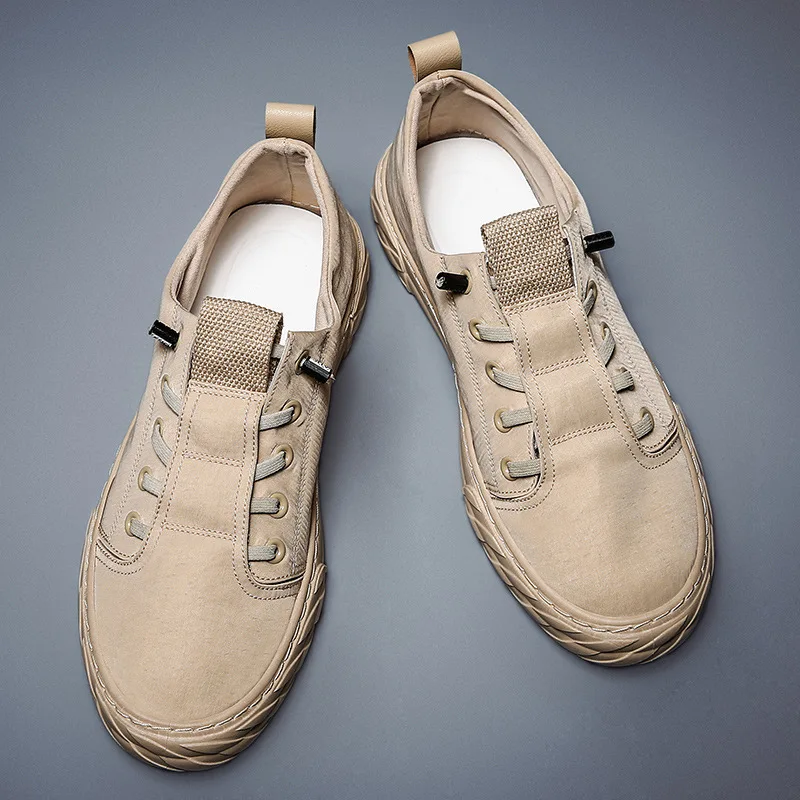 

21 New Men's Casual Shoes Breathable Soft Bottom Skateboard Shoes Woven Surface Low-Top Fashion Shoes, White grey green
