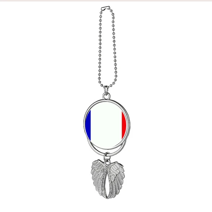 

France Nation Flag Sublimation Print Necklaces Pendant Enamel Wave Chain Choker Necklaces for women Jewelry accessories Gifts