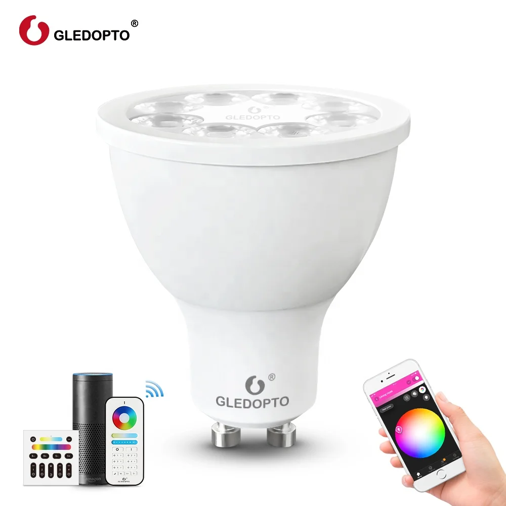 Alexa and Apple Homekit gu10 led, RGBCCT zigbee smart bulb 4watt 300lumens spot light