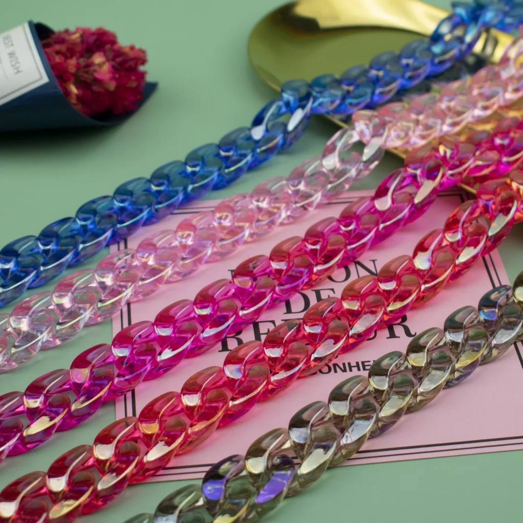 

Acrylic transparent AB magic color sunglasses chain masking chain, 11 colours