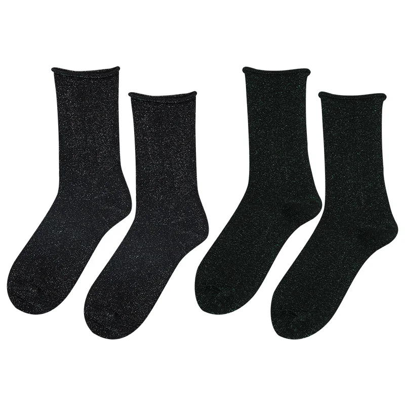 

High quality girl plain black crew slouch wholesale cute women socks, White/black/beige/grey/brown