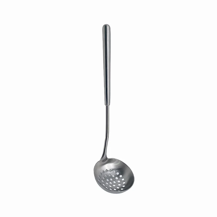 

Matt Stainlees Steel Kitchen Cooking Utensils Sanding Finished Slotted Soup Ladle, Silver