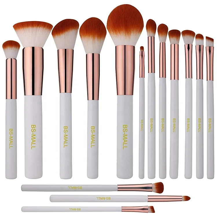 wholesale cosmetic accessories private label make up tools luxury white makeup brushes