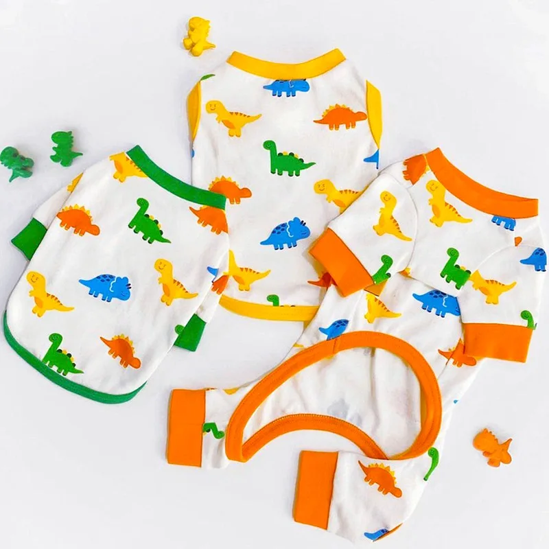 

Puppy Dinosaur Clothes Summer Dog Vest Breathable Puppy T-shirt Cute Dog Jumpsuit