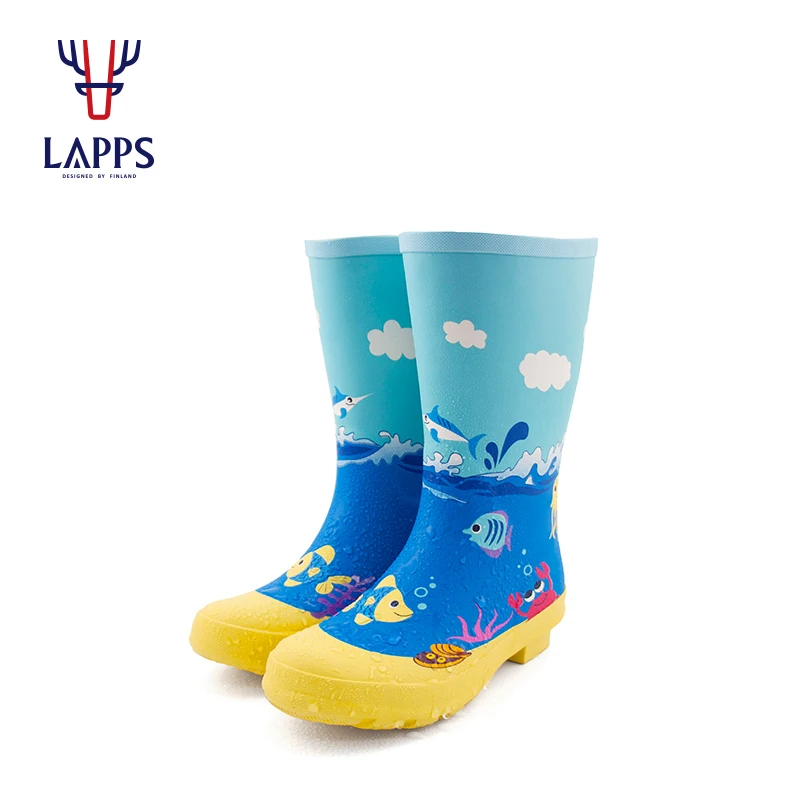 

Cartoon printed Waterproof rain boots durable shoes for Kids, Blue
